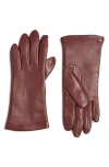 Nordstrom Cashmere Lined Leather Touchscreen Gloves In Burgundy