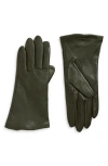 Nordstrom Cashmere Lined Leather Touchscreen Gloves In Green