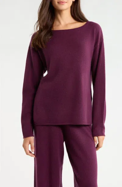 Nordstrom Cashmere Lounge Top In Burgundy