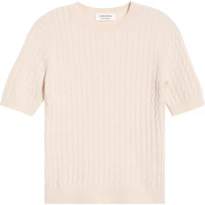 Nordstrom Cashmere Mini Cable Sweater Tee In Multi