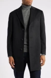 Nordstrom Cashmere Overcoat In Grey Dark Heather