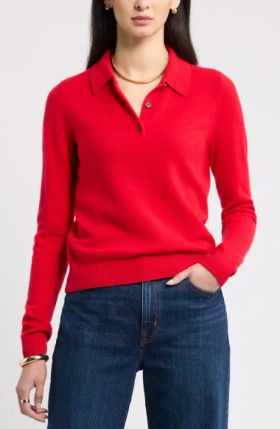 Nordstrom Cashmere Polo Sweater In Red