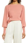 NORDSTROM NORDSTROM CASHMERE PUFF SLEEVE SWEATER