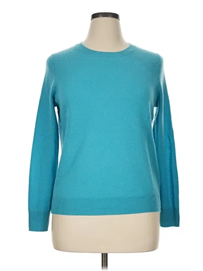 Pre-owned Nordstrom Cashmere Pullover Sweater In Teal