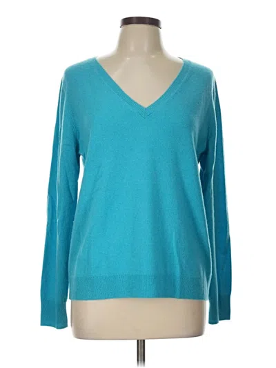Pre-owned Nordstrom Cashmere Pullover Sweater In Teal