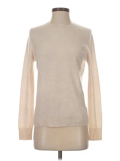 Pre-owned Nordstrom Cashmere Pullover Sweater In White
