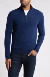 Nordstrom Cashmere Quarter Zip Pullover Sweater In Navy Midnight