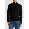 Nordstrom Washable Merino Wool Quarter Zip Sweater In Black