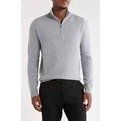 Nordstrom Cashmere Quarter Zip Sweater In Grey December Heather