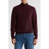 Nordstrom Cashmere Quarter Zip Sweater In Red