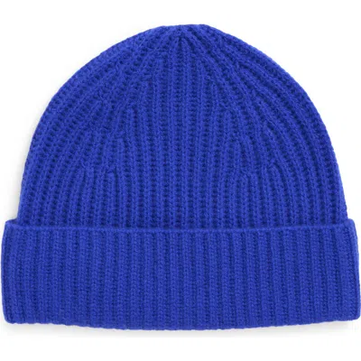 Nordstrom Cashmere Rib Knit Beanie In Blue Surf