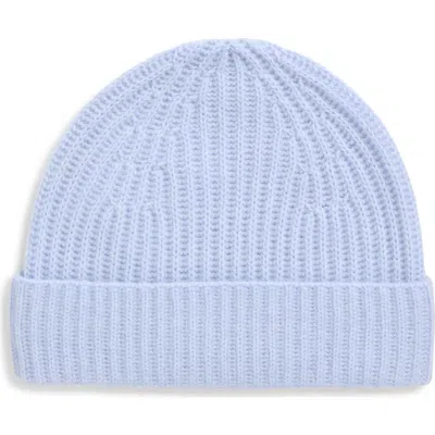 Nordstrom Cashmere Rib Knit Beanie In Blue Zen
