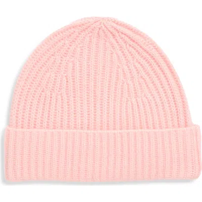 Nordstrom Cashmere Rib Knit Beanie In Pink Cream