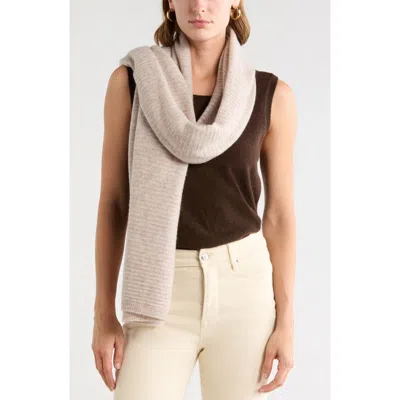 Nordstrom Cashmere Rib Scarf In Beige Hummus Heather