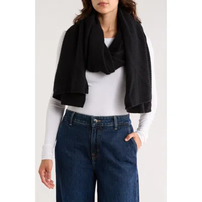 Nordstrom Cashmere Rib Scarf In Black