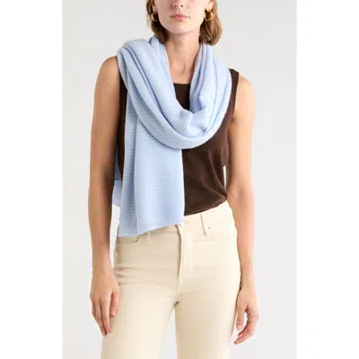 Nordstrom Cashmere Rib Scarf In Blue Zen
