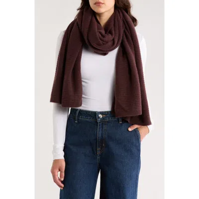 Nordstrom Cashmere Rib Scarf In Burgundy
