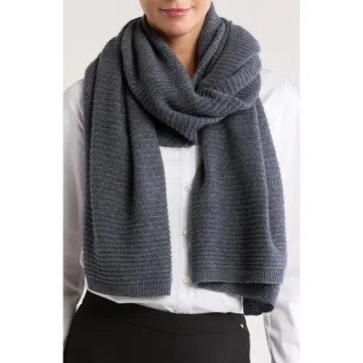 Nordstrom Cashmere Rib Scarf In Gray