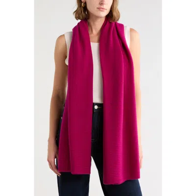 Nordstrom Cashmere Rib Scarf In Pink Plumier