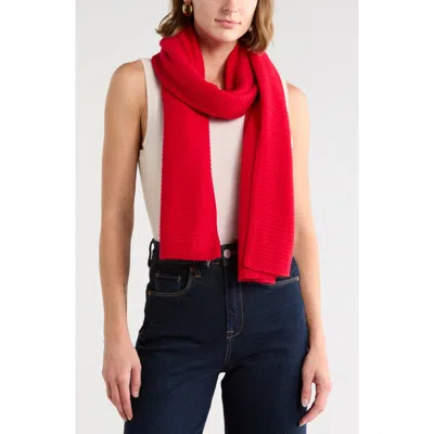 Nordstrom Cashmere Rib Scarf In Red Lychee