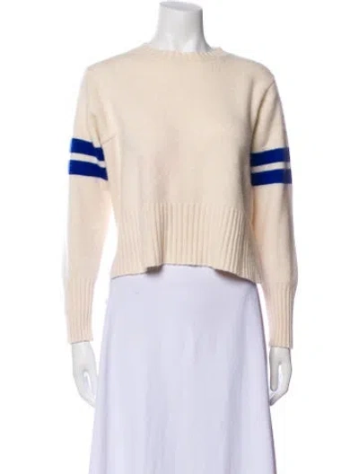 Pre-owned Nordstrom Cashmere Striped Sweater In Neutral