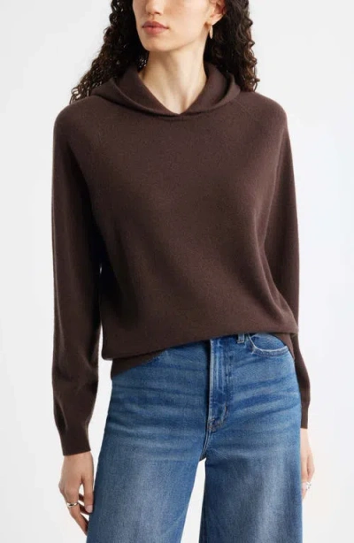 Nordstrom Cashmere Sweater Hoodie In Brown