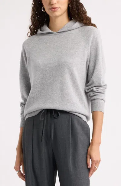 Nordstrom Cashmere Sweater Hoodie In Gray