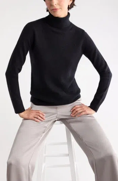 Nordstrom Cashmere Turtleneck Sweater In Black