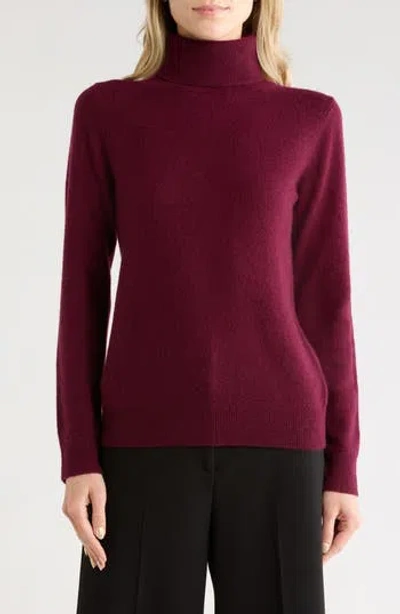 Nordstrom Cashmere Turtleneck Sweater In Burgundy