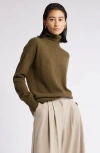 Nordstrom Cashmere Turtleneck Sweater In Olive Dark Heather