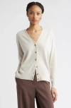 Nordstrom Cashmere V-neck Cardigan In White