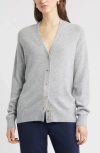 Nordstrom Cashmere V-neck Cardigan In Gray