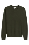 Nordstrom Cashmere V-neck Sweater In Green