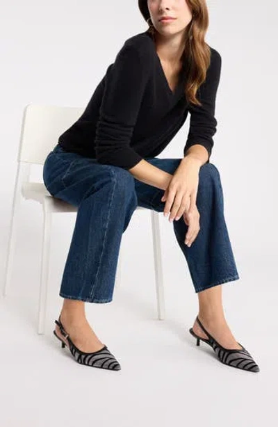 Nordstrom Cashmere V-neck Sweater In Black Rock