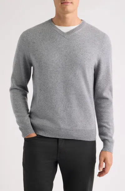 Nordstrom Cashmere V-neck Sweater In Gray