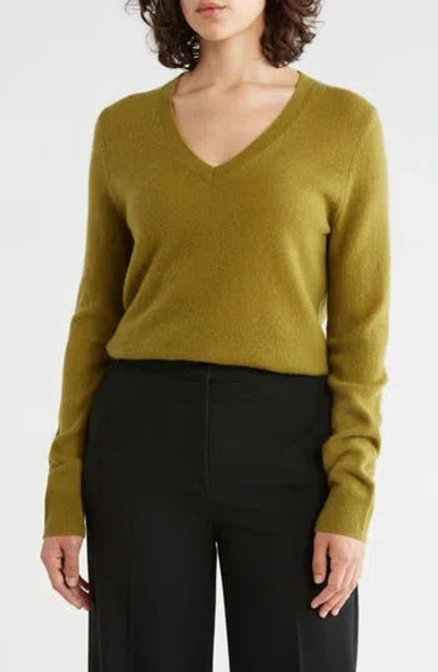 Nordstrom Cashmere V-neck Sweater In Green