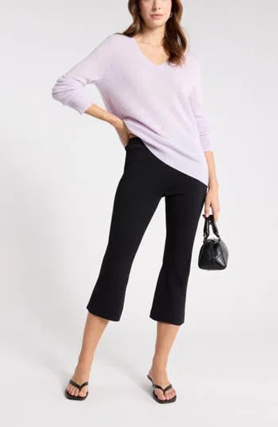 Nordstrom Cashmere V-neck Sweater In Purple Petal