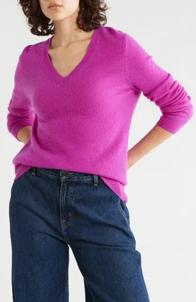 Nordstrom Cashmere V-neck Sweater In Purple