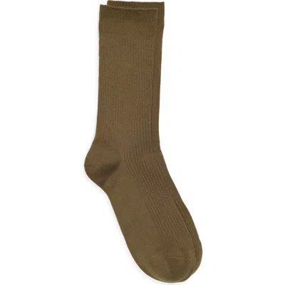 Nordstrom Casual Rib Crew Socks In Black