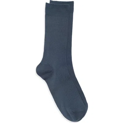 Nordstrom Casual Rib Crew Socks In Blue