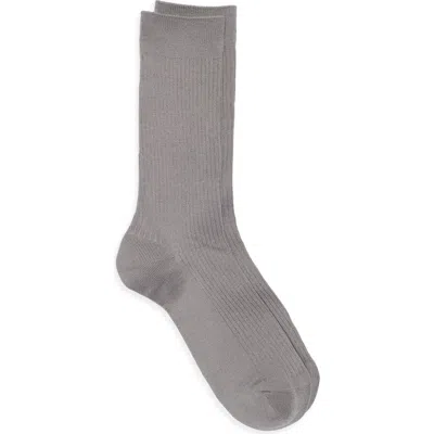 Nordstrom Casual Rib Crew Socks In Gray