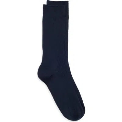 Nordstrom Casual Rib Crew Socks In Navy Sapphire