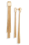 Nordstrom Chain Fringe Front/back Earrings In Gold