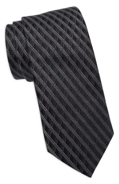 Nordstrom Chaselli Grid Silk Jacquard Tie In Black