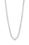 Nordstrom Chevron Cubic Zirconia Tennis Necklace In Metallic
