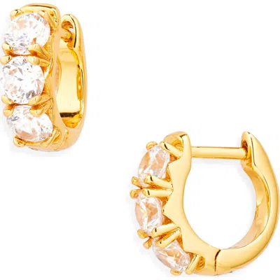 Nordstrom Chubby Cubic Zirconia Huggie Hoop Earrings In Gold