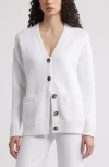 Nordstrom Chunky Cotton Blend Cardigan In White