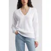 Nordstrom Chunky Cotton Blend Sweater In White
