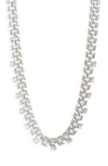 NORDSTROM NORDSTROM CHUNKY GEOMETRIC CUBIC ZIRCONIA CHAIN NECKLACE