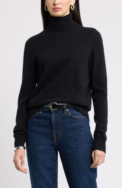 Nordstrom Classic Cashmere Turtleneck Sweater In Black